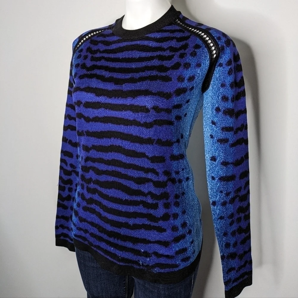 Proenza Schouler Re Edition black blue silk sweater S - Picture 6 of 12